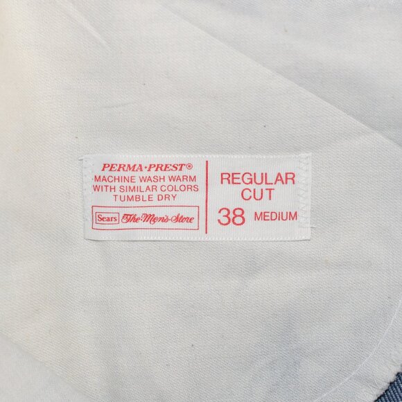 Vintage Men's SEARS Perma-Prest "Thumbs Up" Regular Cut Blue Denim Jeans - 38 M - Picture 5 of 5